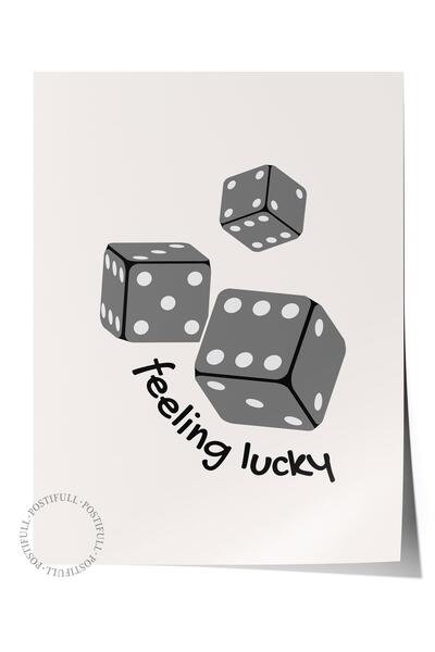 Postifull Αφίσα σχεδίασης Black Feeling Lucky Dice - Διακόσμηση τοίχου χωρίς ...
