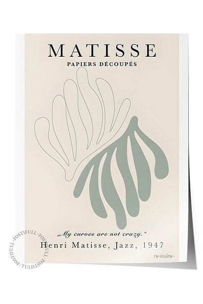 Postifull Αφίσα Παστέλ Σχεδίου Henri Matisse - Χωρίς πλαίσιο, Αφίσα Εικονογράφησης Duar, Εκτύπωση HD, Παχύ