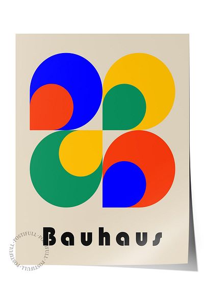 Postifull Πολύχρωμη αφίσα χωρίς πλαίσιο της σειράς Bauhaus - Διακόσμηση τοίχου με εκτύπωση HD