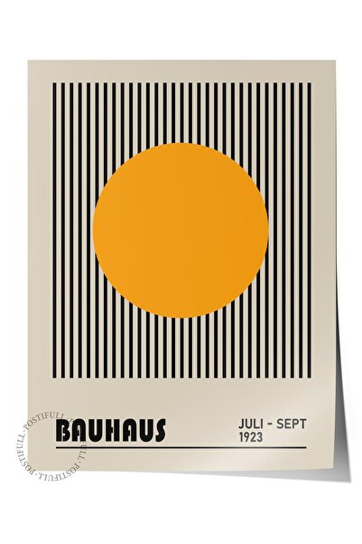 Postifull Çerçevesiz Poster, Bauhaus Serisi, Bej Duvar Posteri, Duvar Dekoru,...