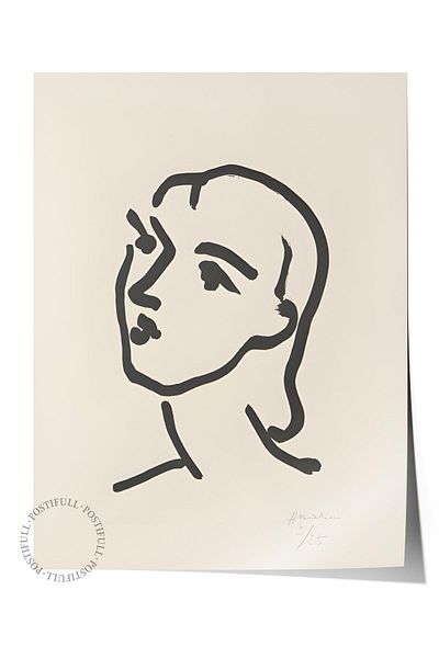 Postifull Αφίσα Παστέλ Σχεδίου Henri Matisse - Χωρίς πλαίσιο, Αφίσα Εικονογράφησης Duar, Εκτύπωση HD, Παχύ