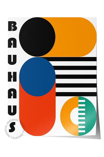 Postifull Πολύχρωμη αφίσα χωρίς πλαίσιο της σειράς Bauhaus - Διακόσμηση τοίχου με εκτύπωση HD
