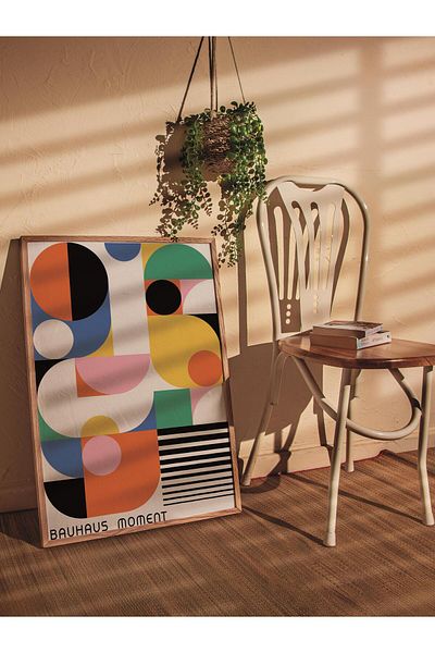 Postifull Πολύχρωμη αφίσα χωρίς πλαίσιο της σειράς Bauhaus - Διακόσμηση τοίχου με εκτύπωση HD
