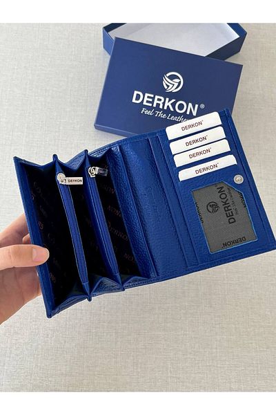 DERKON Mendy Model Women's Wallet, Medium Size and Saks Blue Color