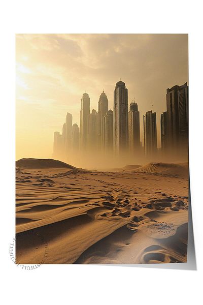 Postifull Frameless Poster, Desert Painting No:21, HD Photo, Living Room, Kitchen Wall Decor Poster