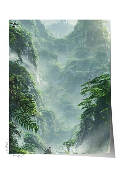 Postifull Çerçevesiz Poster Orman No:35, Fotoğraf Baskısı, Salon, Mutfak, Oturma Odası, Hol Duvar Dekoru Poste