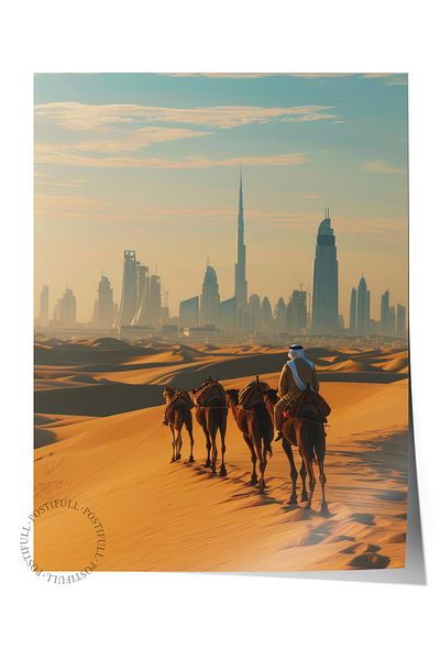 Postifull Frameless Poster, Desert Painting No:26, Hd Photo, Living Room, Kitchen Wall Decor Poster