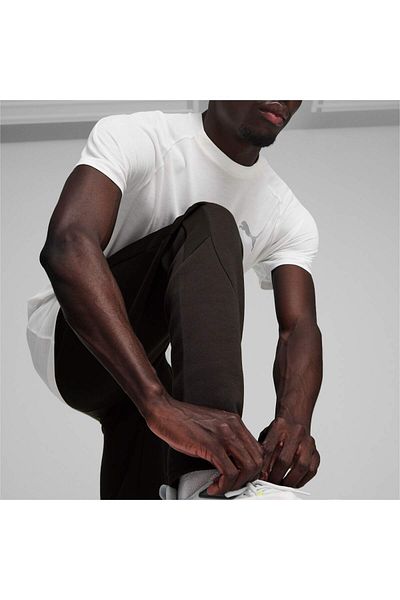 Puma Pantaloni de trening negri Evostripe pentru bărbați