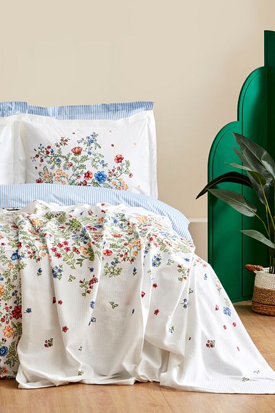 Karaca Home Set de husă de pilotă dublă Sasha 100% bumbac Pique Multicolor
