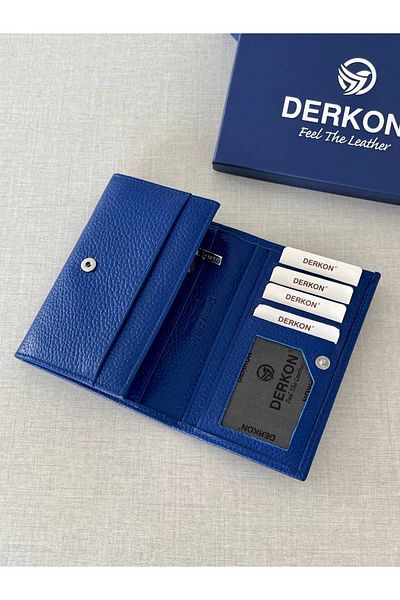 DERKON Mendy Model Women's Wallet, Medium Size and Saks Blue Color