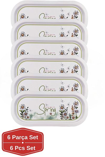 EVLE 6 Piece Baton Metal Tray Set