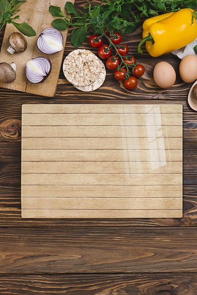 Postifull Glass Cutting Board, Chopping Board, Natural Wood Pattern, Thick and Tempered Unbreakable Glass, 21*30cm