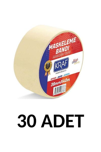 MTKardeşler 30 Pieces Masking Tape 38 Mm X 40 Meters Paper Tape