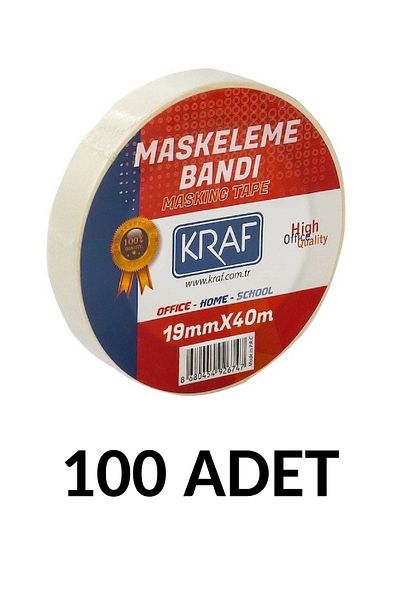 MTKardeşler 100 Pieces Masking Tape 19 Mm X 40 Meters Paper Tape