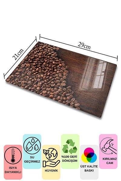 Postifull Glass Cutting Board, Chopping Board, Natural Wood Pattern, Thick and Tempered Unbreakable Glass, 21*30cm