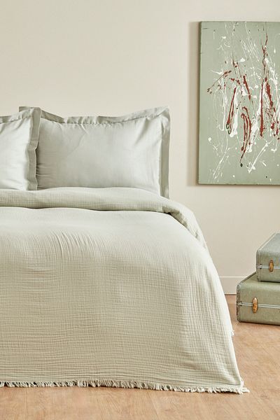 Karaca Home Minel Double Pike Bedspread Set Sage