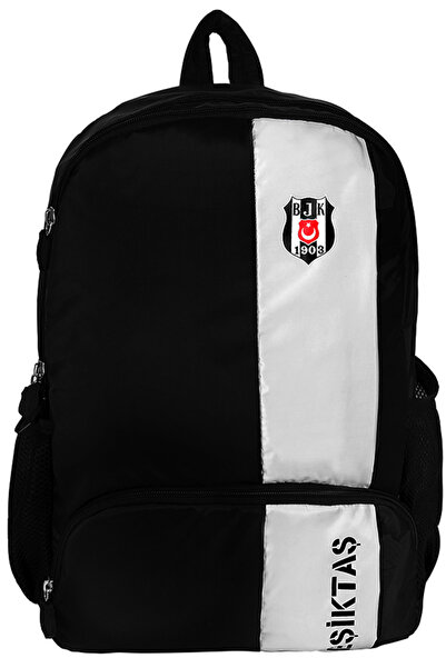 Beşiktaş Black Licensed Reflective Strip Backpack - 24338