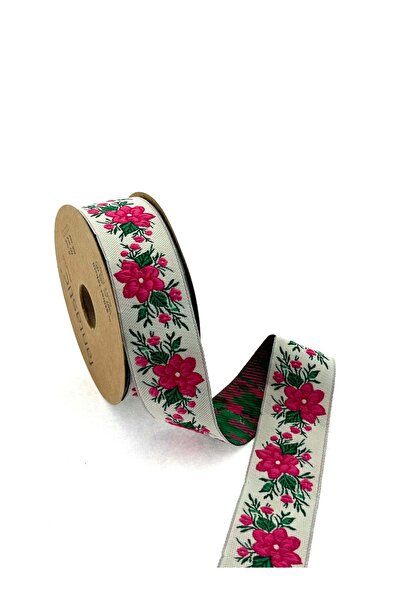 FANTASTIC KURDELE ÇİÇEK DESENLİ DOKUMA BORDÜR KURDELE (3,5cm GENİŞLİK - 10mt ...
