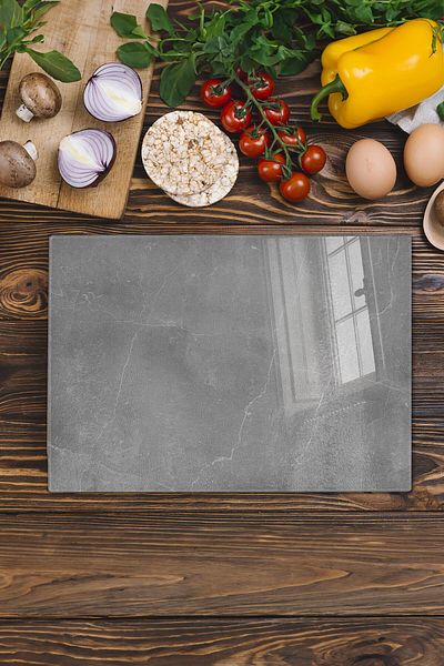 Postifull Glass Cutting Board, Chopping Board, Aesthetic Marble Pattern, Thick and Tempered Unbreakable Glass, 21*30cm