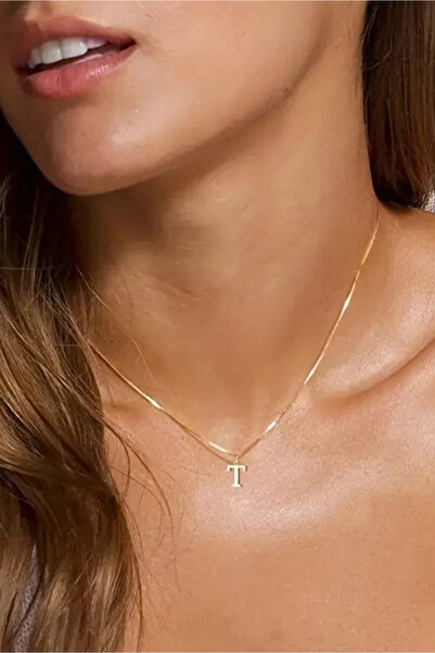 Azuris Silver AZURİS SİLVER 925K GÜMÜŞ GURMET ZİNCİR T HARFİ HARFLİ KOLYE