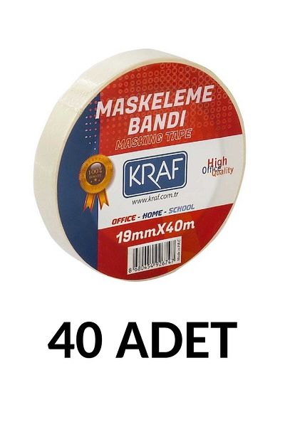 MTKardeşler 40 Pieces Masking Tape 19 Mm X 40 Meters Paper Tape