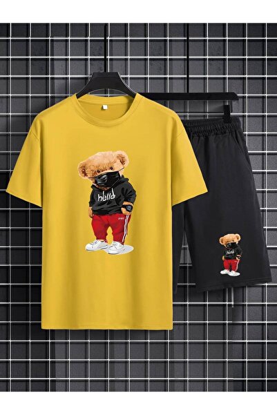 GALASHOP مجموعة مطبوعة من Summer 2 Li Bear مع قناع