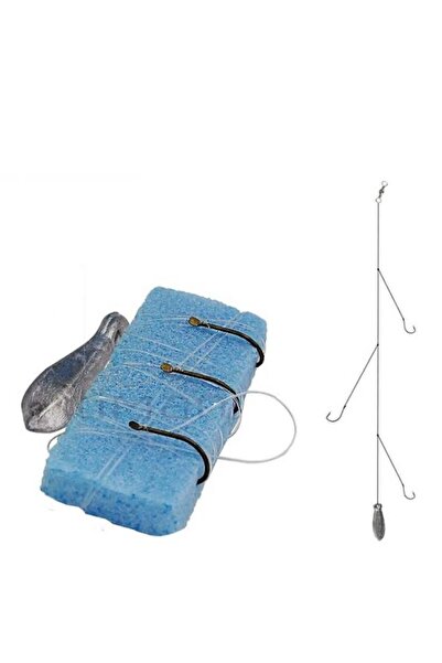 AYYURT Kasnaklı Dip Oltası 3 iğneli (5 Adet) Hazır Balık Takım SAZAN