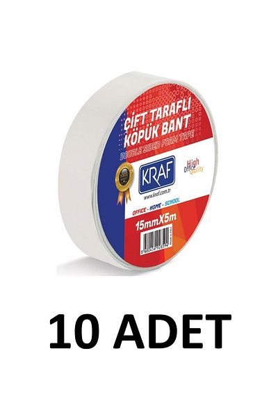 MTKardeşler 10 Pieces 15 Mm X 5 Meters Double Sided Foam Tape
