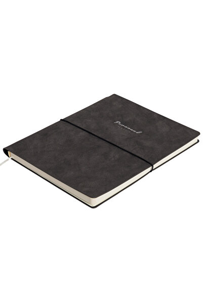 Victoria's Journals دفتر ملاحظات مخطط مرن من الجلد النباتي من Kuka مقاس 19x25 سم باللون الأسود