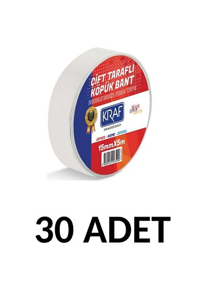 MTKardeşler 30 Pieces 15 Mm X 5 Meters Double Sided Foam Tape