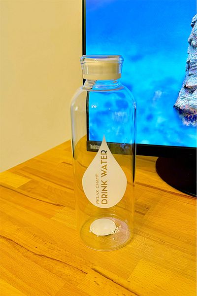 Mutfak Köşesi Borosilicate Glass Water Bottle 1000 ml Water Bottle 1lt Sports Water Bottle Motivational Water Bottle