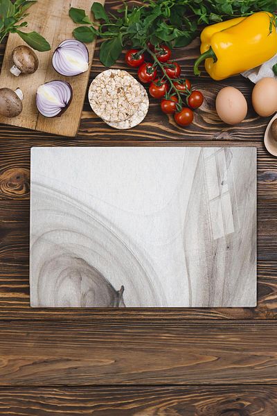Postifull Glass Cutting Board, Chopping Board, Aesthetic Marble Pattern, Thick and Tempered Unbreakable Glass, 21*30cm