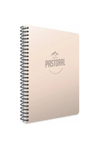 Gıpta Pastoral Spiralli Pastel Bej Plastik Kapak 120 Yaprak A4 Kareli Defter