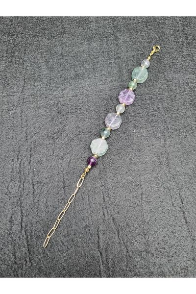 Yüksel Boncuk Fluorite Stone Women's Natural Stone Bracelet