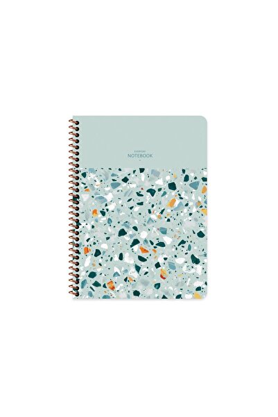 KESKİN COLOR Keskin Color Terazzo Spiralli Yeşil Plastik Kapak 80 Yaprak 16,5...