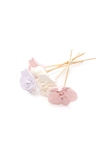 Missi Dekoratif Bambu Çubuklu Koku Yayan Büyük Çiçekler-pembe Set