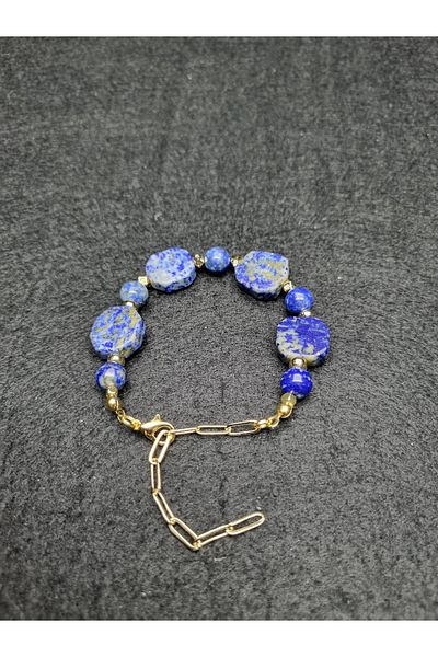 Yüksel Boncuk Lapis Lazuli Stone Women's Natural Stone Bracelet