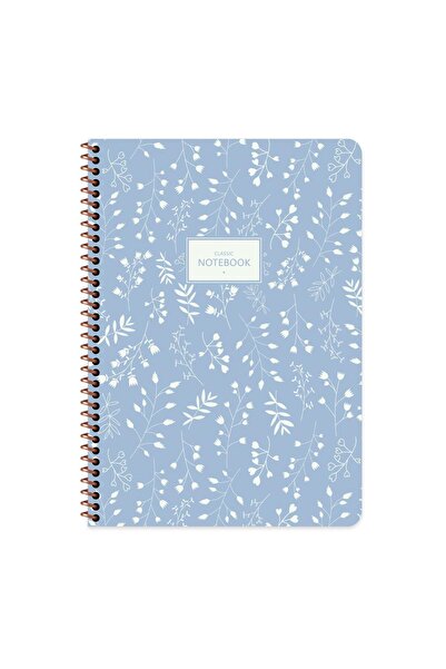 KESKİN COLOR Keskin Color Pastel Flora Spiralli Mavi Karton Kapak 80 Yaprak A...
