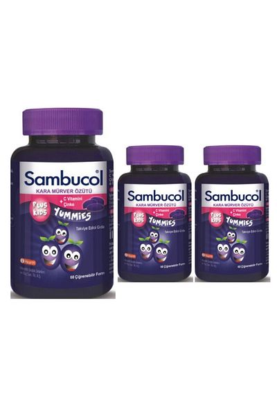 Sambucol Plus Kids Yummies 60 Chew Tablets 3 Pieces
