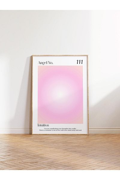 Postifull Αφίσα χωρίς πλαίσιο, Σειρά Aura NO:45 - 111 - Pink Circle Aura, Αριθμοί Αγγέλου, Έγχρωμη αφίσα