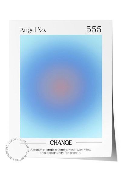 Postifull Aura Series NO:78 - 555 Change Angel Number Έγχρωμη αφίσα χωρίς πλαίσιο