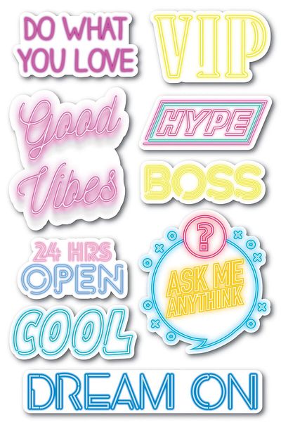 Postifull Motivational Themed Sticker Set - 9 Piece Sticker Set - Phone, Tablet, Notebook Laptop Compatible Sticker