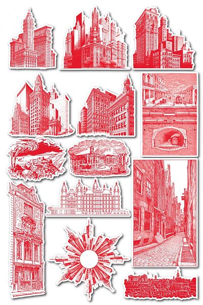 Postifull Red Themed Sticker Set - 13 Piece Sticker Set - Phone, Tablet, Notebook Laptop Compatible Sticker