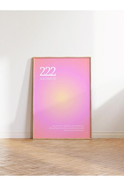 Postifull Σειρά Aura NO:80 - 222 Pink Aure, Numbered Angel, Έγχρωμη αφίσα χωρίς πλαίσιο