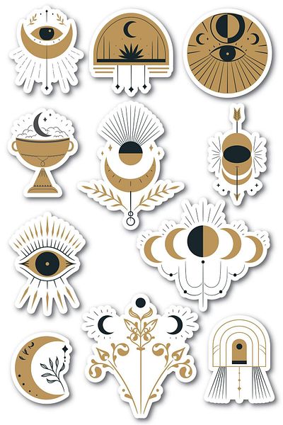 Postifull Sticker Set - Adhesive Boho Aesthetic Sticker Set - Phone, Tablet, Notebook, Laptop Sticker