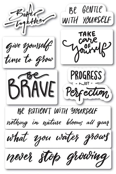 Postifull Motivational Themed Sticker Set - 10 Piece Sticker Set - Phone, Tablet, Notebook Laptop Compatible Stickers