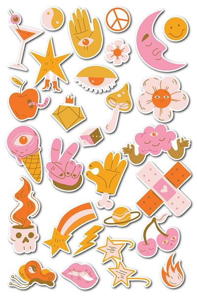 Postifull Mixed Theme Sticker Set - 28 Pieces Sticker Set - Phone, Tablet, Notebook Laptop Compatible Sticker