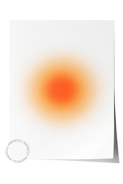 Postifull Aura Series NO:66 - Πορτοκαλί Aura και άγγελος έγχρωμη αφίσα χωρίς πλαίσιο