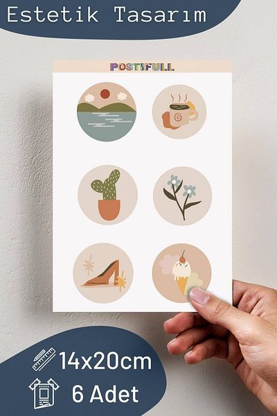 Postifull Boho Themed Sticker Set - 6 Piece Sticker Set - Phone, Tablet, Notebook Laptop Compatible Stickers