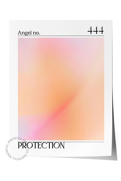 Postifull Αφίσα χωρίς πλαίσιο, Σειρά Aura NO:107 - Gratitude Pink, Angel Numbers, Έγχρωμη αφίσα